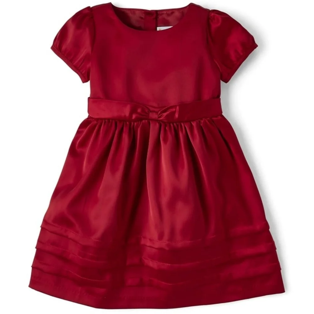 Gymboree Girls Elegant Formal Occasion Red Sheen Dress Size 12 NEW